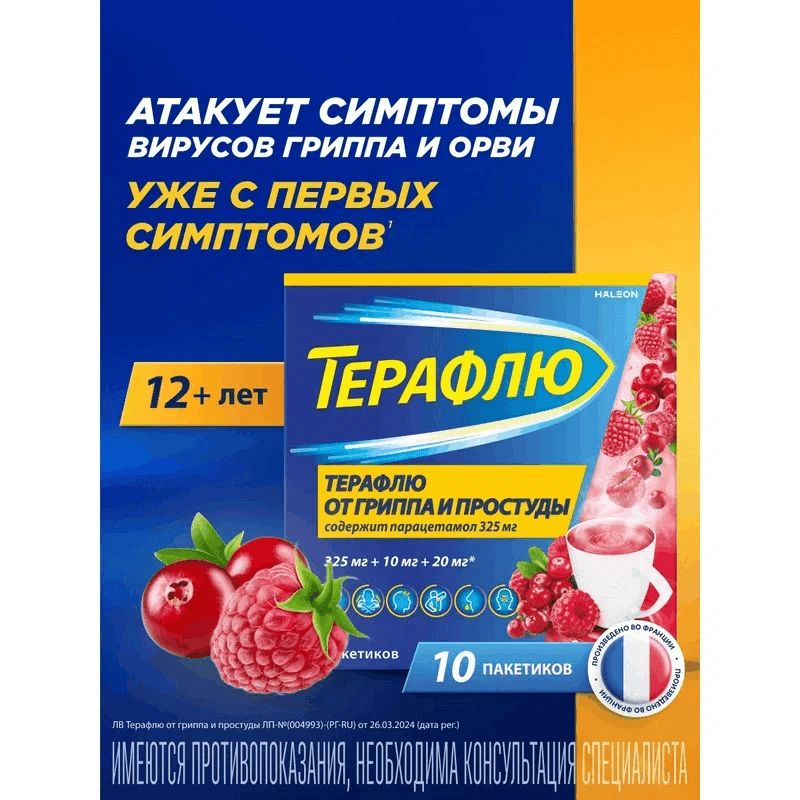 ТераФлю порошок для приготовления раствора Лесные ягоды 10 шт