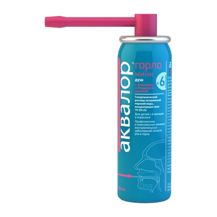 Аквалор Горло Мини спрей для промывания горла 50 мл