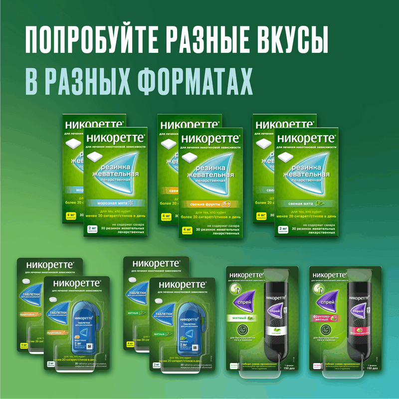 Никоретте 2 мг резинка жевательная лекарственная Морозная мята 30 шт