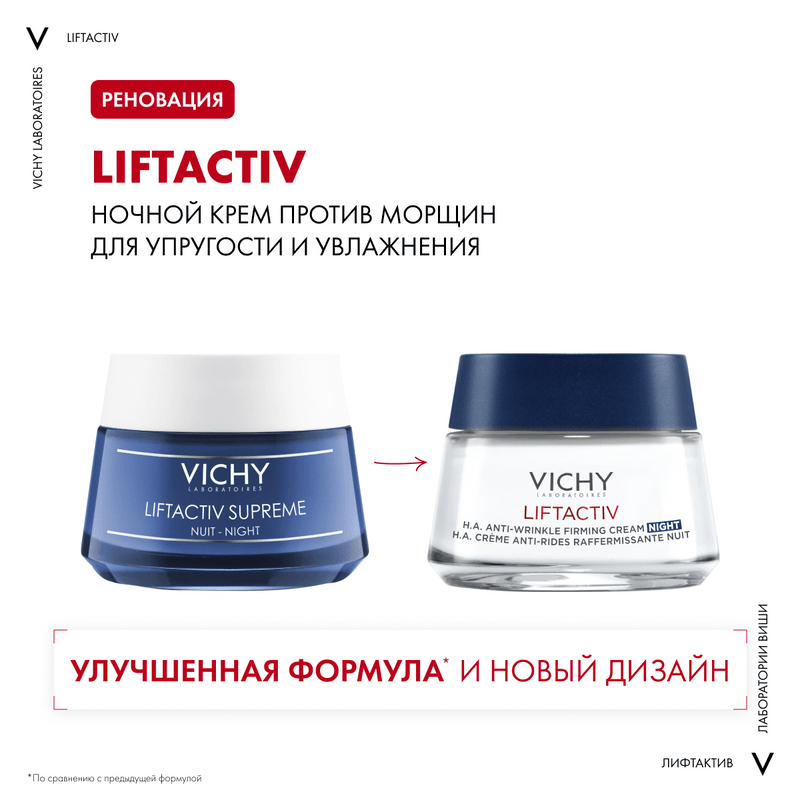Vichy Liftactiv Крем ночной против морщин для упругости и увлажнения 50 мл
