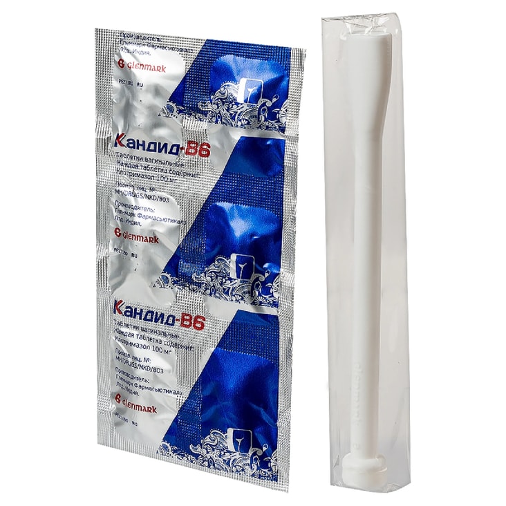 Кандид-В6 100 мг таблетки вагинальные 6 шт