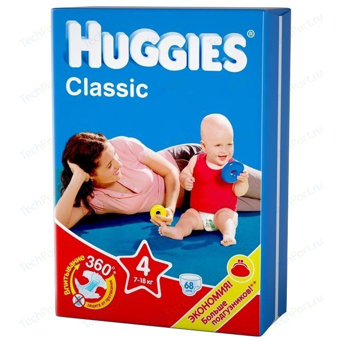 Подгузники Huggies Классик (4) макси М (7-18 кг) пакет 68 шт