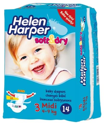 Подгузники "Helen Harper" Soft&Dry миди (4-9 кг) 14 шт