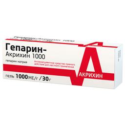 Гепарин-Акрихин 1000 гель 1тыс.МЕ/ г туба 30 г