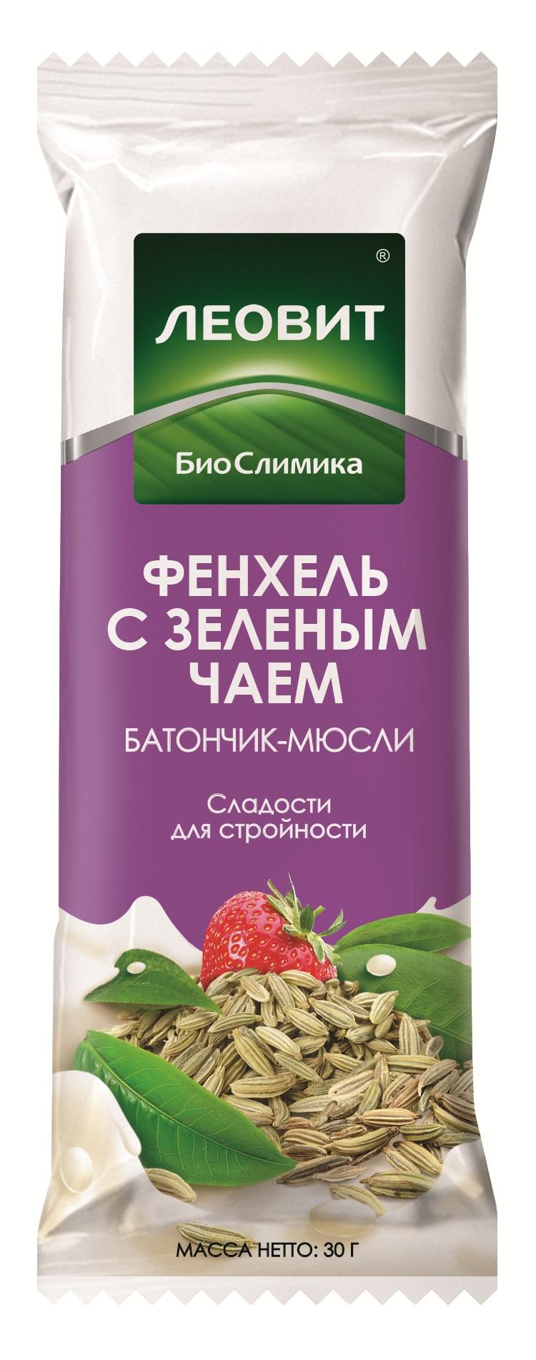 Леовит БиоСлимика батончик фенхель-зеленый чай 30 г