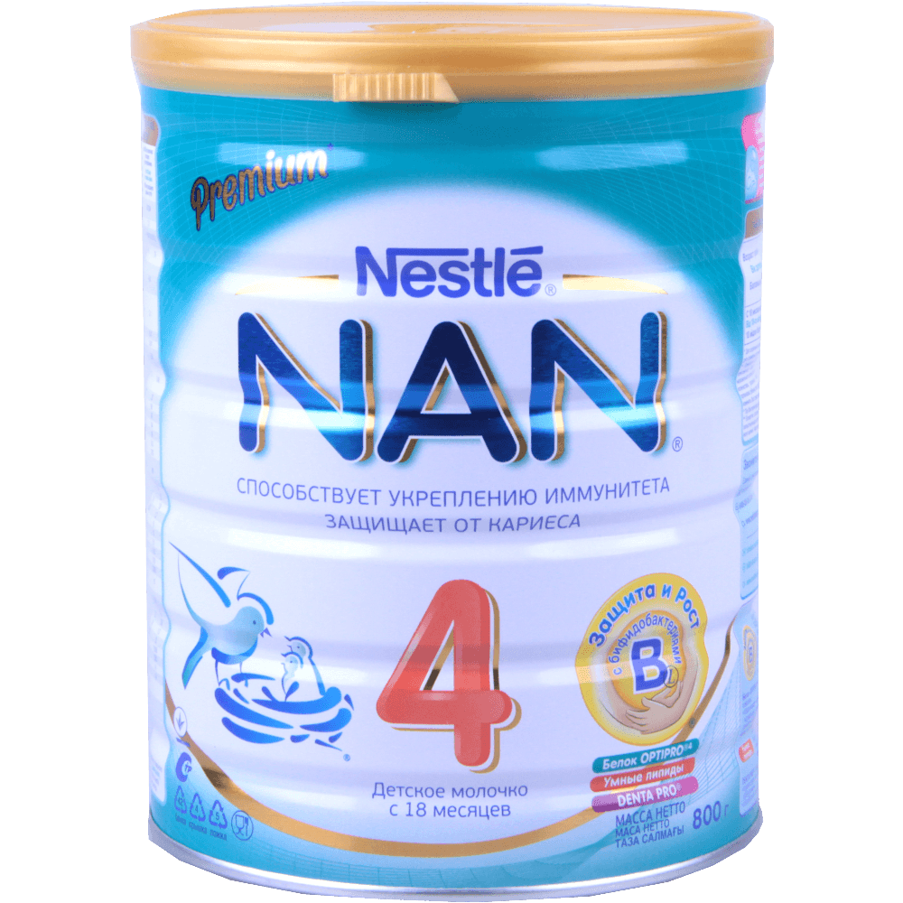 Детское питание Nan 4 Премиум молочная смесь с 18мес.800 г