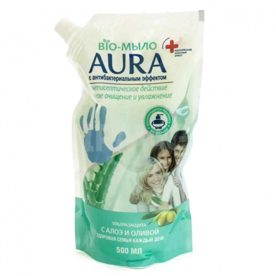 Aura мыло жидкое антибактериальное Алоэ-Олива 500 мл