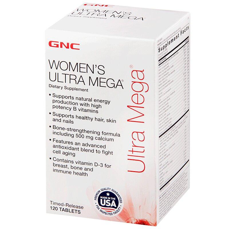 GNC Ультра Мега с железом и йодом для женщин таблетки 120 шт