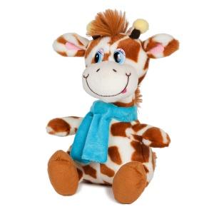 MaxiToys игрушка мягкая Жираф Димон в шарфике озвученный 20 см