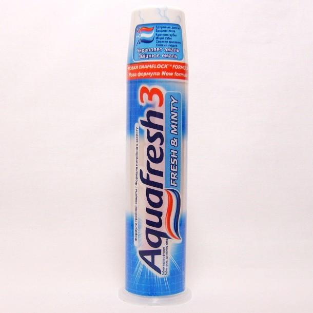 Зубная паста Aquafresh 3 Освежающе-мятная помпа 100 мл
