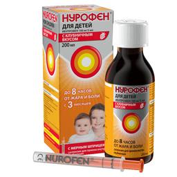 Нурофен для детей суспензия 100 мг/5 мл с клубникой фл.200 мл 1 шт
