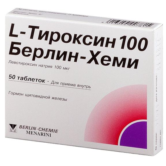 L-Тироксин 100 Берлин Хеми таблетки 100мкг 50 шт