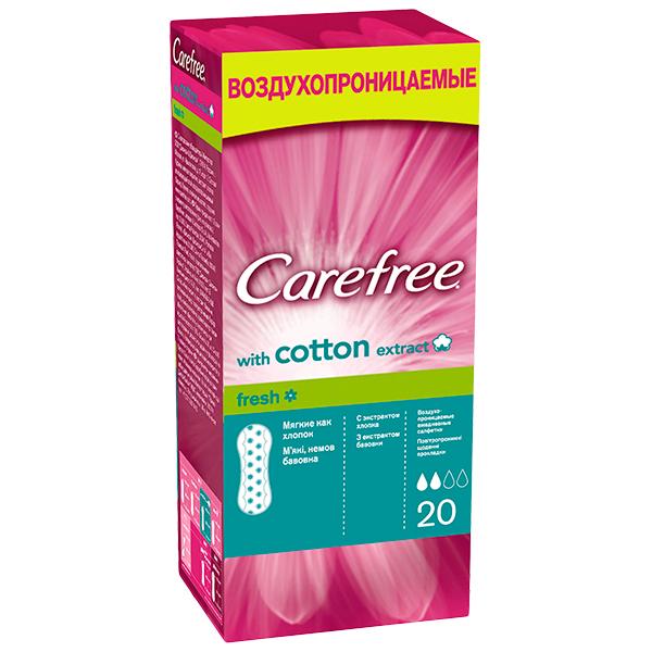 Салфетки Carefree Хлопок ежедневные ароматизированные 20 + влажные салфетки для интимной гигиены 20 шт
