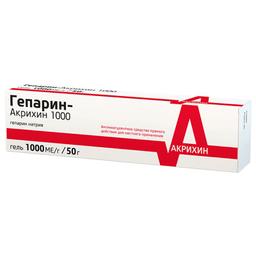 Гепарин-Акрихин 1000 гель 1тыс.МЕ/ г туба 50 г