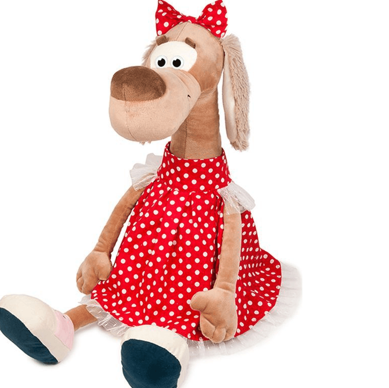 MaxiToys игрушка мягкая Собачка Мила в платье 28 см