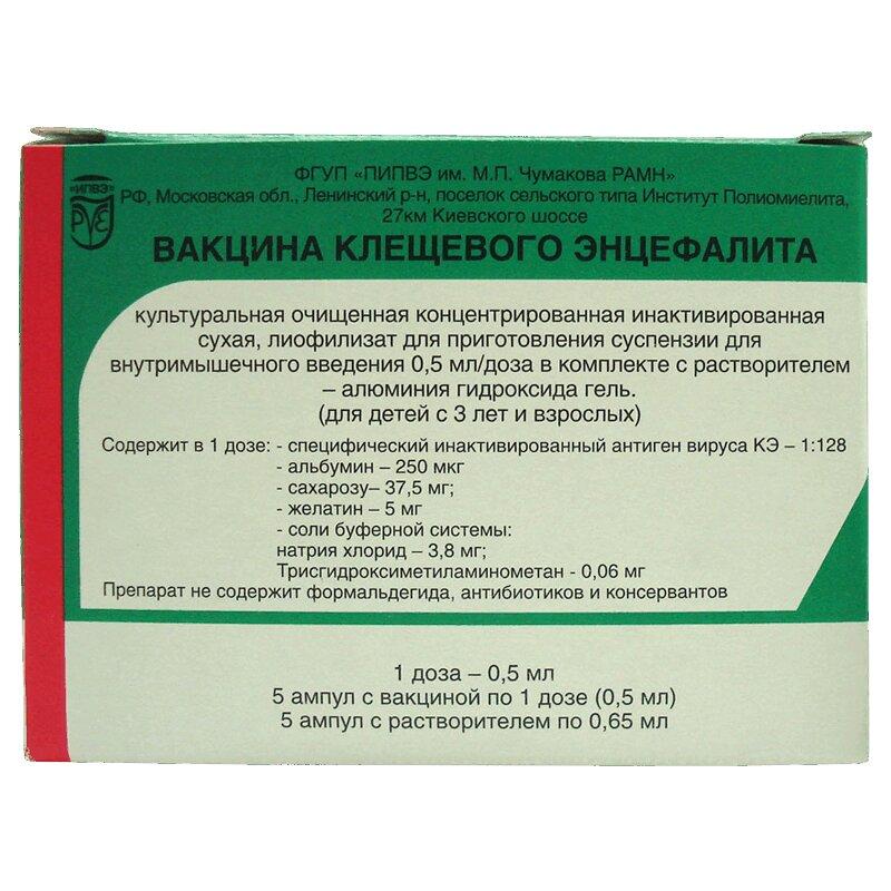 Вакцина Клещ-Э-Вак (кл. энцеф.) суспензия 0,5 мл/1д. 10 шт