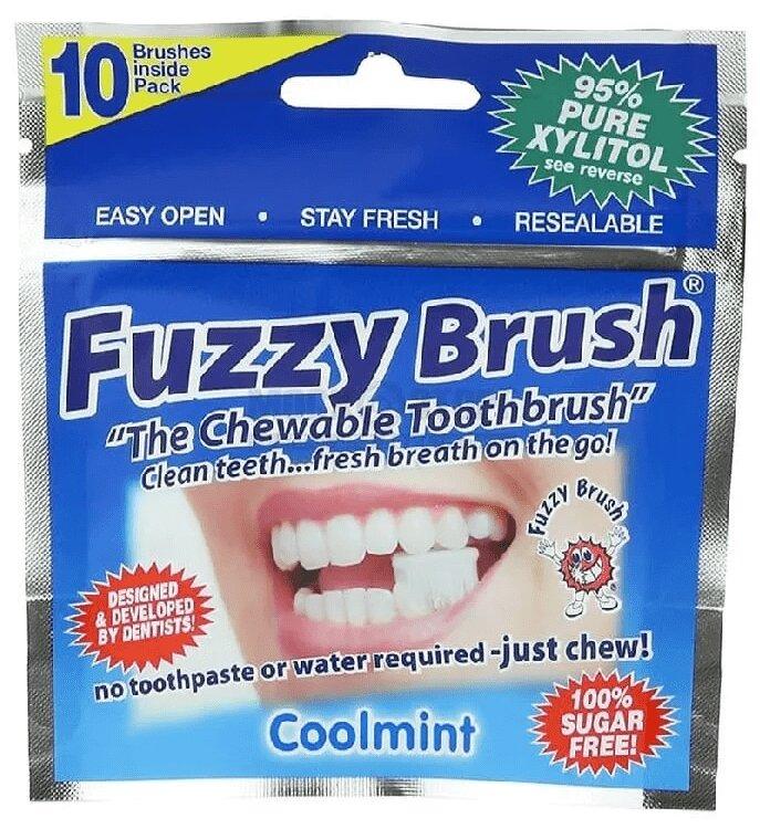 FUZZY BRUSH зубная щетка жевательная для взрослых 10 шт