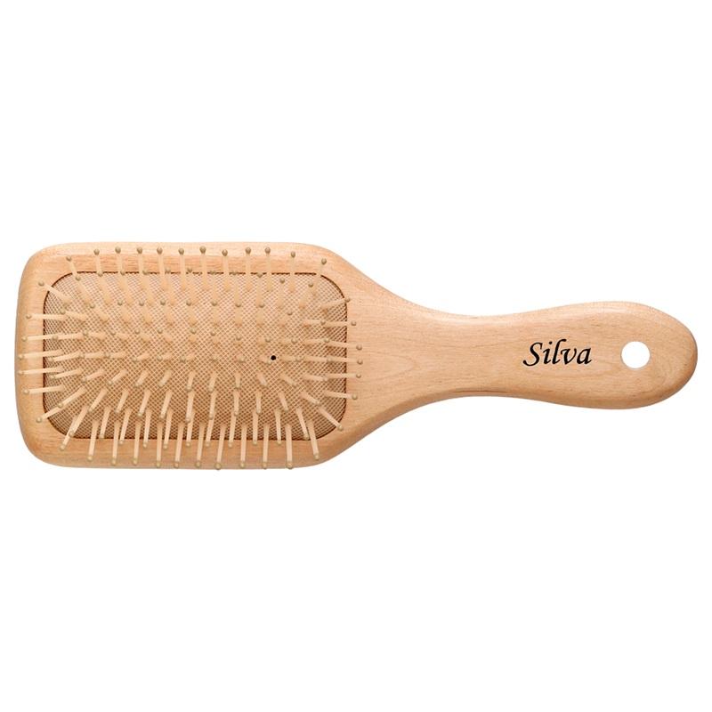 SB 507 Щетка для волос на подушке деревянная квадратная с пластиковыми зубьями