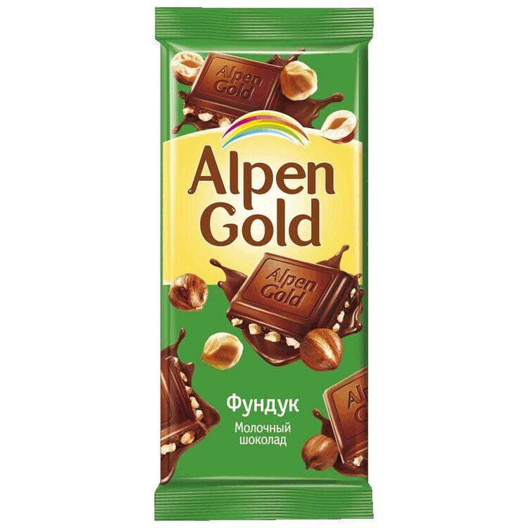 Alpen Gold Шоколад молочный с фундуком 90 г