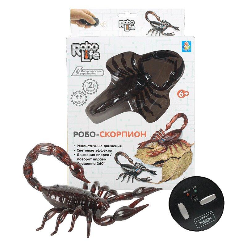 1toy Робо-скорпион на ИК управлении(коричневый) свет эффекты