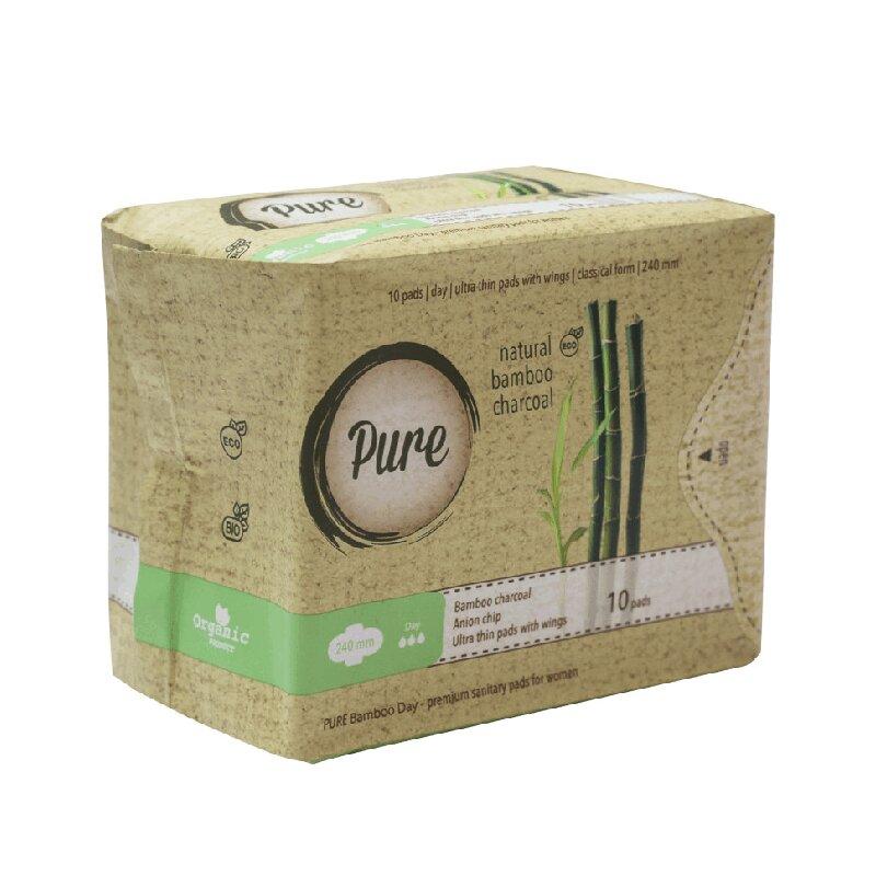 Pure Прокладки с бамбук.углем дневные 10 шт