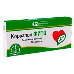 Корвалол Фито таблетки 1,16+28+16,4 мг 20 шт