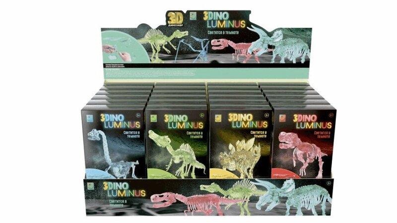 1toy Динозавры люминисцентные 6 шт