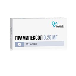 Прамипексол таблетки 0,25 мг 30 шт