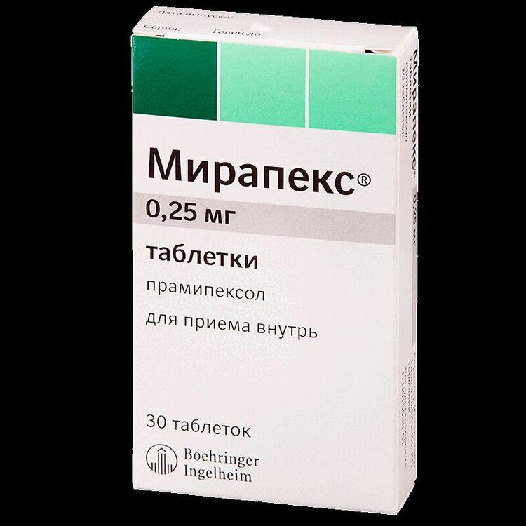 Мирапекс таблетки 0,25 мг 30 шт