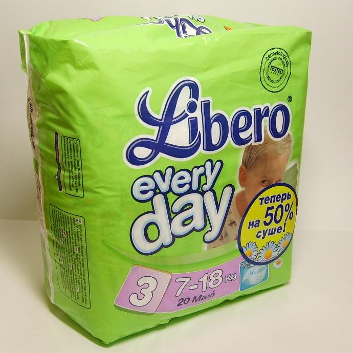 Подгузники Либеро эвридей макси (7-18 кг) 20 шт