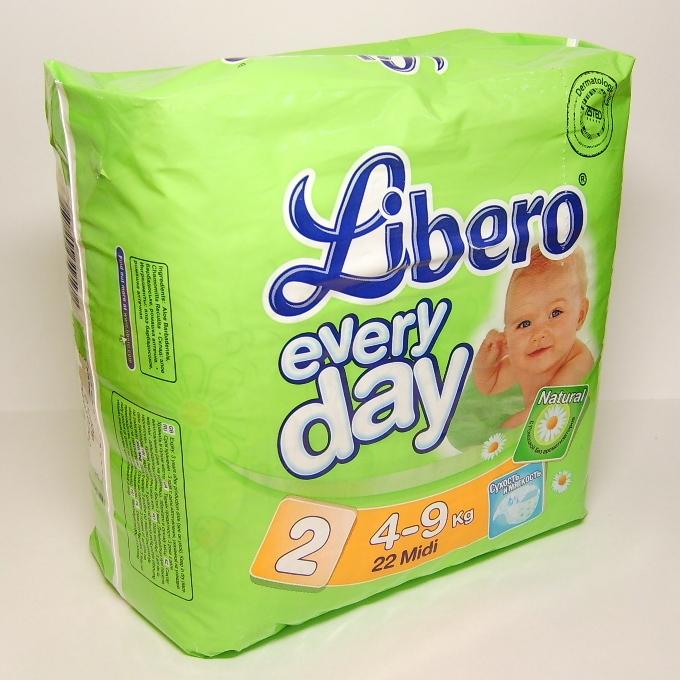 Подгузники Либеро эвридей миди (4-9 кг) пакет 22 шт