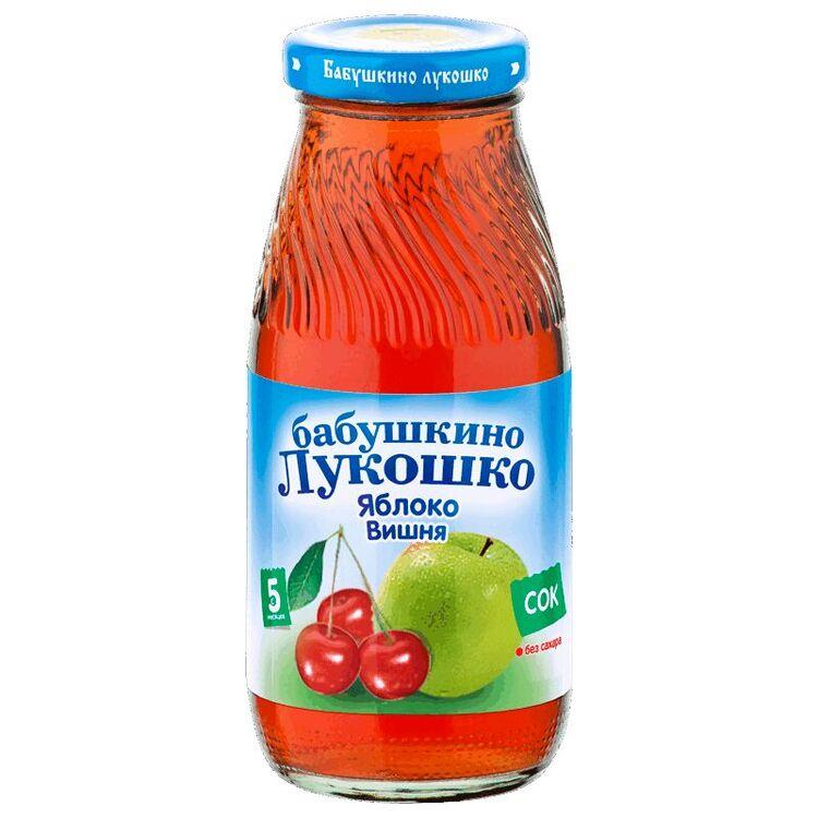 Детское питание Бабушкино Лукошко сок Яблоко-Вишня осветленный без сахара 200 мл