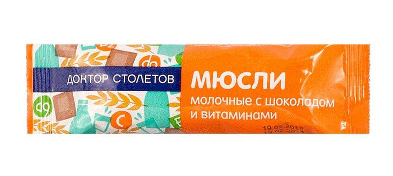 Доктор Столетов Батончик мюсли молочный с шоколадом и витаминами 25 г
