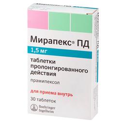 Мирапекс ПД таблетки 1,5 мг 30 шт
