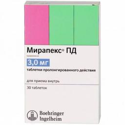 Мирапекс ПД таблетки 3 мг 30 шт