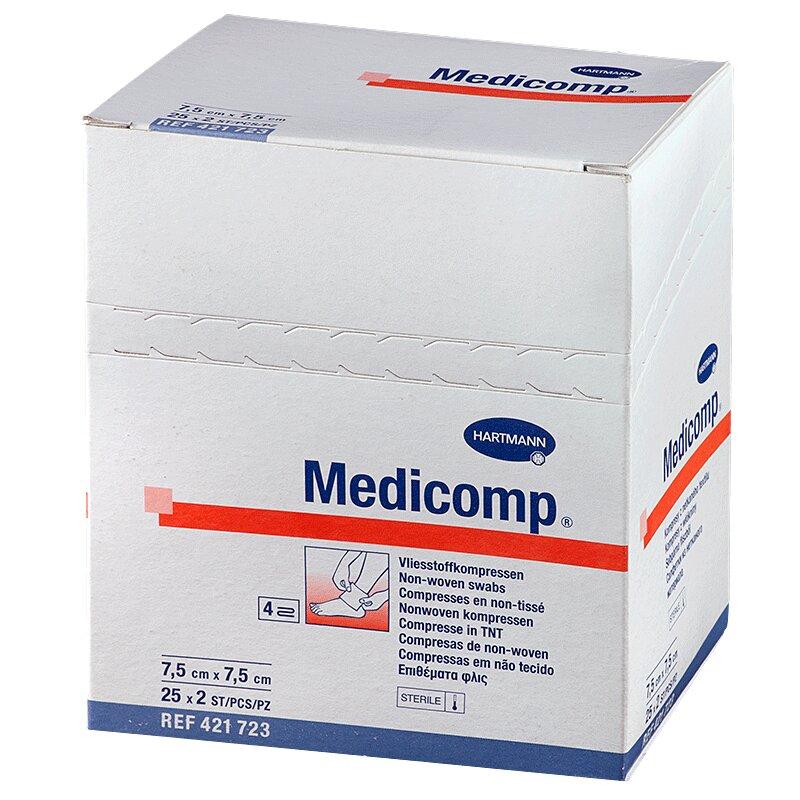 Салфетки "Medicomp" стерил 7,5 см. х 7,5 см.  шт 2 х 25 шт.