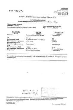 Сертификат Дифлюкан раствор 2 мг/ мл фл. 200 мл. 1 шт