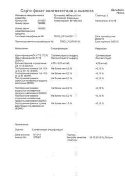 Сертификат Гутталакс 5 мг таблетки 20 шт