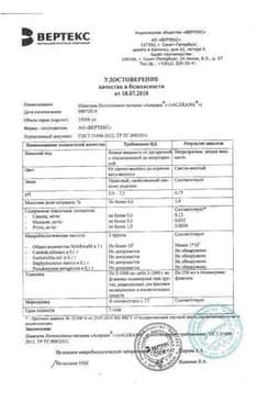 Сертификат Alerana Шампунь интенсивное питание 250 мл