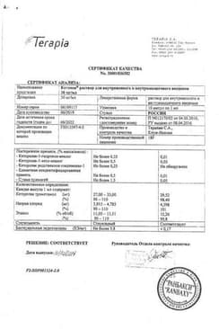 Сертификат Кетанов 30 мг/мл раствор для инъекций 1 мл 10 шт