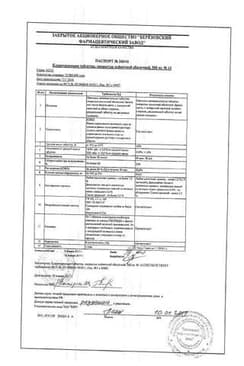 Сертификат Кларитромицин таблетки 500 мг 14 шт