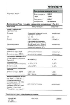 Сертификат Диклофенак-Тева