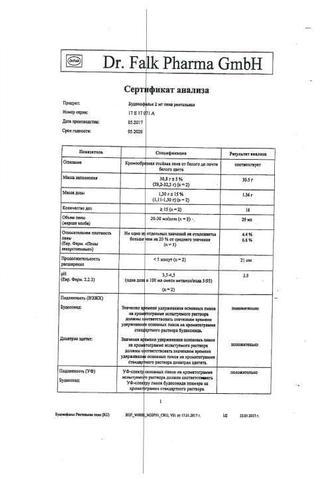 Сертификат Буденофальк пена ректальная 2 мг/доза 14 доз