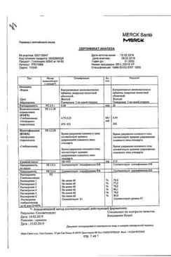 Сертификат Глюкованс таблетки 5 мг+500 мг 60 шт