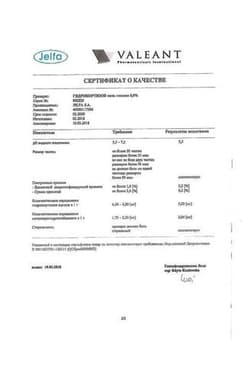 Сертификат Гидрокортизон 0,5% мазь глазная 3 г