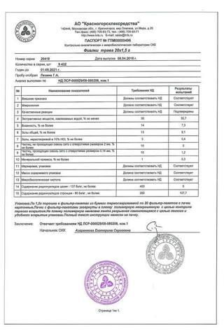Сертификат Фиалки трава 50 г 1 шт