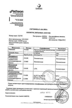 Сертификат Когитум 25 мг/мл раствор для приема внутрь ампула 10 мл 30 шт
