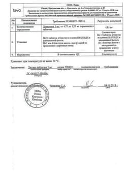Сертификат Диувер 5 мг таблетки 20 шт