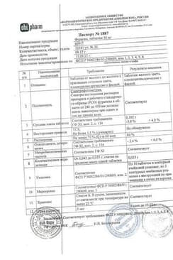 Сертификат Фурагин-Алиум 50 мг таблетки 30 шт