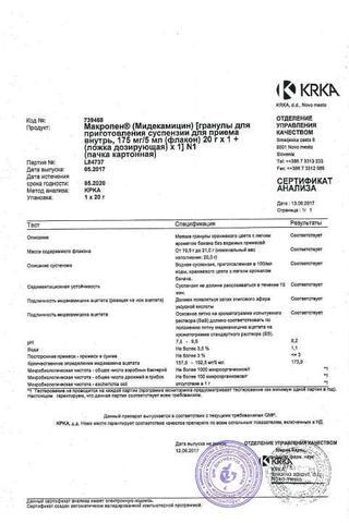 Сертификат Метадоксил таблетки 500 мг 30 шт